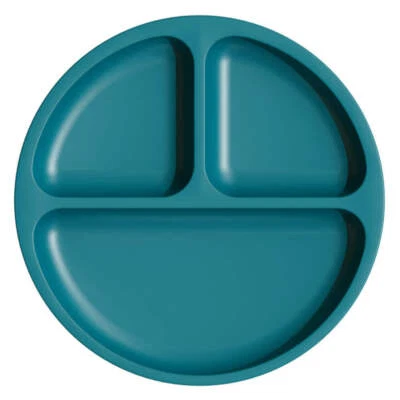 Silicone Suction Divided Plate - Teal Appeal - image 1 of 3