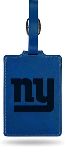 New York Giants Luggage Bag Tag Laser Engraved Ultra Suede Includes ID Card - Picture 1 of 3