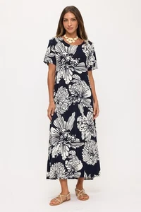 Reise Strickkleid, lange A-Linie, S/S, dehnbar BÜGELFREI Poly/Span. 498 - Bild 1 von 4