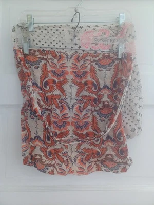 Free People Set/2 Bolsas de Mano de Tela Ligeras Tienda de Mercado Playa Boho Hippie FP Foto 1 de 4