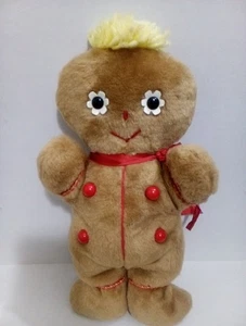 Vintage Eden Plüschtier Glockenspiel Rassel Lebkuchenmann 13 Zoll Weihnachten Urlaub - Bild 1 von 4