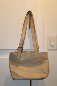 Coach Waverly SoHo Schultertasche Handtasche elfenbeinfarben cremeweiß Leder Schnalle Vintage #4157 - Bild 1 von 17