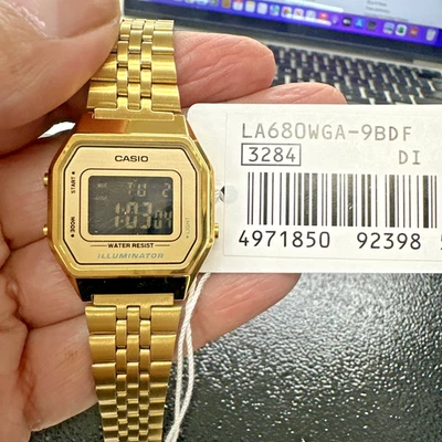 Casio Ladies LA680WGA-9B gold tone black dial Digital Watch - Image 1 of 4