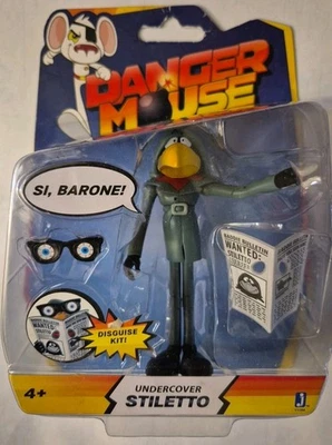 Danger Mouse SI  Barone Undercover Duck Stiletto Figure 4 inch & Newspaper Toy - Image 1 of 2