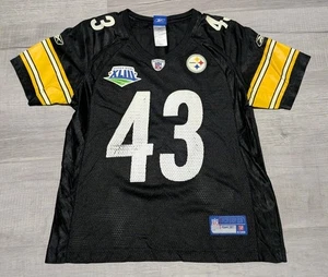 NFL Pittsburgh Steelers #43 Polamalu Superbowl Jersey Reebok Youth Sz Medium  - Picture 1 of 11