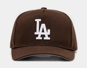 Los Angeles Dodgers Hat Brown Mitchell & Ness Trick Pro Pinch Adjustable - Picture 1 of 2
