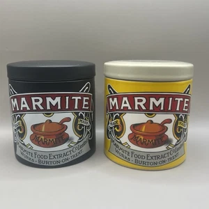 2 x MARMITE Ceramic Lidded Vintage Style Jar / Pot / Storage Jar 11cm High - Picture 1 of 9