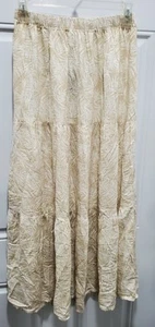 Japna Tiered Maxi Skirt Size M Natural Tropical Print Pull Up NWT - Picture 1 of 6