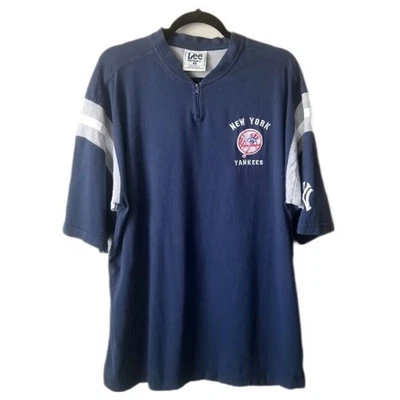 Винтажный New York Yankees логотип Lee Sport темно-синий футболка большой молнии кольцо недостаток - Изображение 1 из 4