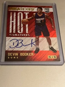 2015-16 Devin Booker NBA Hoops #HS-DB Hot Signatures lámina de novato - Imagen 1 de 2