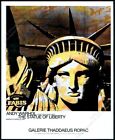 1999 Andy Warhol Statue of Liberty art Paris gallery show vintage print ad