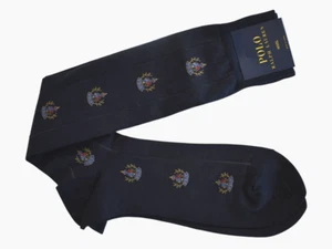 POLO RALPH LAUREN CREST LOGO marineblaue WOLLMISCHUNG über die Wade Socken Größe 10-13 - Bild 1 von 6