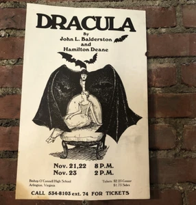 Dracula High School Play Vintage Memorabilia Bishop O’Connell High Arlington VA - Picture 1 of 5