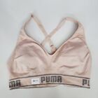 Puma Women Sports Bra Small Pink Wireless Lightly Padded Racerback  Adjustable