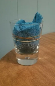 BAILEYS Irish Cream 4" Glass Striped With Bubble Bottom - Picture 1 of 8