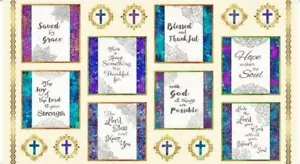 Quilting Treasures ~ Words of Faith Panels on Creme ~ 100% Cotton Quilt Fabric - Picture 1 of 1