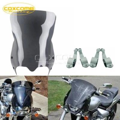 For Suzuki Boulevard M90 M50 M109R Boss 2006-2022 Sport Windshield & Bracket Kit - Image 1 of 4