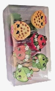 SHOPKINS APPLE STRAWBERRY COOKIE RESIN SHOWER CURTAIN HOOKS(SET OF 12) - Picture 1 of 3
