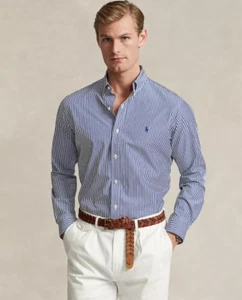 NEW W TAGS Men's Classic-Fit Striped Stretch Poplin Shirt - Picture 1 of 3