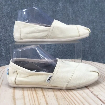 Zapatos Toms Mujer 8 Sin Cordones Planos Beige Lona Cómodos Redondos Clásicos 001001B07 Foto 1 de 4