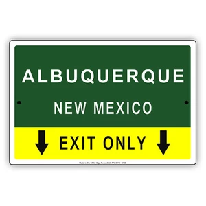 Letrero de aluminio Albuquerque Nuevo México solo salida carretera carretera ciudad estatal - Imagen 1 de 1