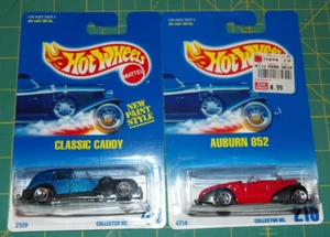 2X - 1992 Hot Wheels - Classic Caddy & Auburn 852 - Picture 1 of 7