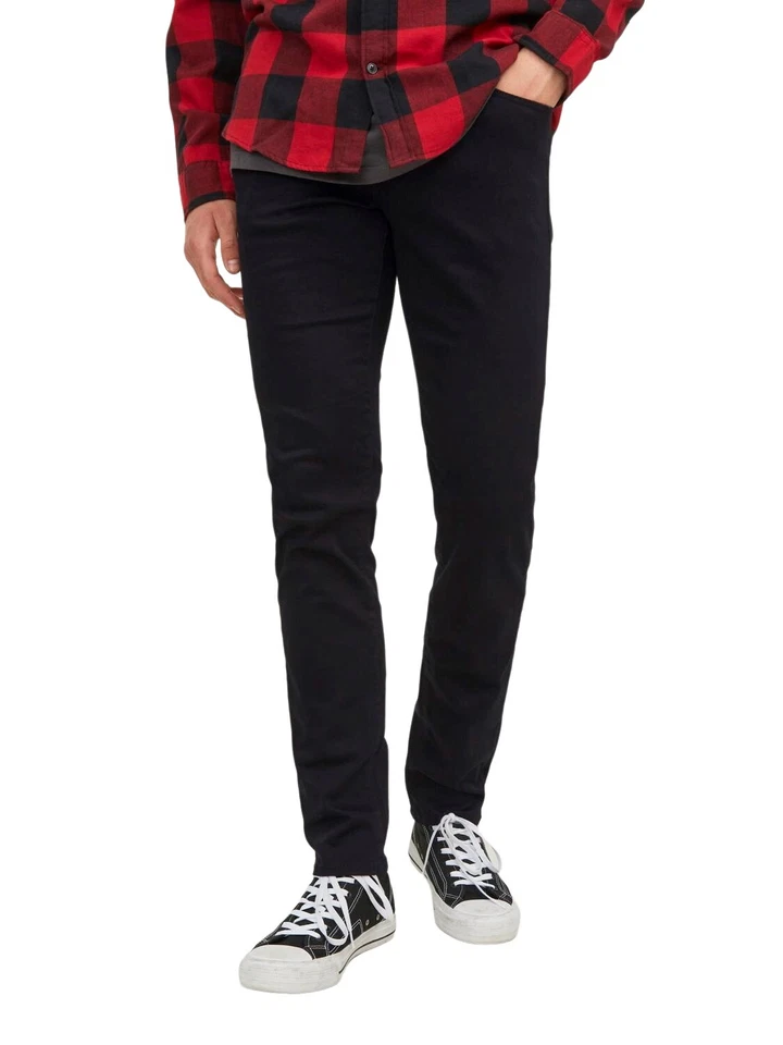 Jack & Jones Jeans Para Hombre JJIGLENN JJICON JJ 177 Slim Fit Negro Denim - Imagen 1 de 1