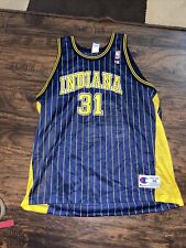 Vintage Champion Reggie Miller Jersey Indiana Pacers NBA Size 48 XL Blue Stripe