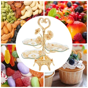 Gold Cake Stand Tiered Serving Dessert Tower Decor Serving Platter Candy Fruit - Picture 1 of 15