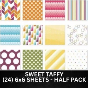 Papel Stampin Up SWEET TAFFY Designer Series DSP - Medio paquete (24) 6x6 hojas - Imagen 1 de 1