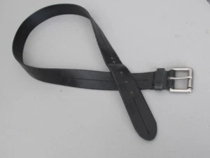 Gap Factory Black Belt Men's 38 Italian Leather Silver 1-5/8" Center Stitched - Picture 1 of 11