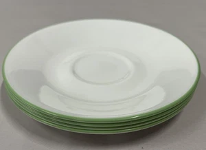 Corning Ware Corelle Set di 4 piattini bianchi con bordi verdi come nuovi 6,25" - Foto 1 di 7