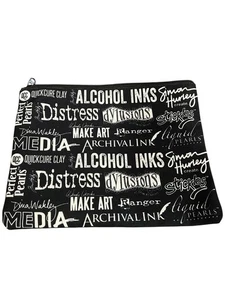 Ranger Ink Craft Storage Bag Black White Zipper Top 12” X 9.5” Altered Art - Picture 1 of 4