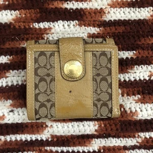 COACH Canvas Leder Soho Ergo Braun Signature Bi-Fold Geldbörse Vintage Patchwork - Bild 1 von 7