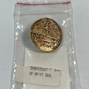 Vermont Freedom & Unity Seal Lapel Pin Award Design GPBP50VT Gold Tone NOS - Picture 1 of 5