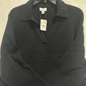 Neu mit Etikett J. Crew Polo Pullover extra weich Damen Gr. XXL schwarz V-Ausschnitt Kragenpullover - Bild 1 von 20