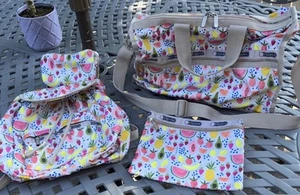 Raro set 4 pezzi frutta LeSportSac vintage - Foto 1 di 24
