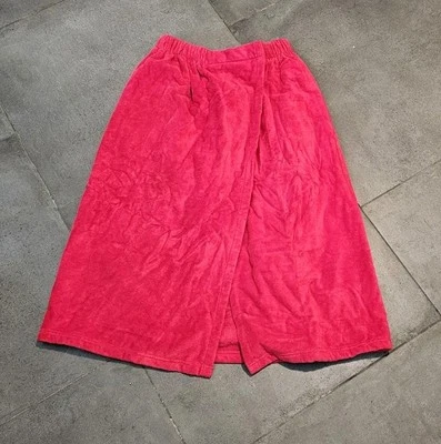 Toalla envolvente corporal baño piscina spa vestuario 100 % algodón cubierta ajustable roja Foto 1 de 4