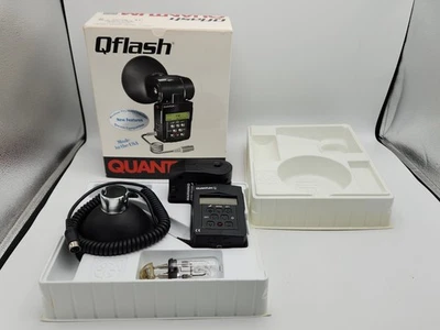 *No probado COMO ESTÁ* Unidad de flash Quantum QFlash T5d-R con cable difusor de bombilla y caja Foto 1 de 4