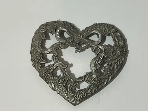 1995 Rawcliffe Zinn Potpourri Deckel nur Deko Herz Blumen Schimmer PC2990 - Bild 1 von 9