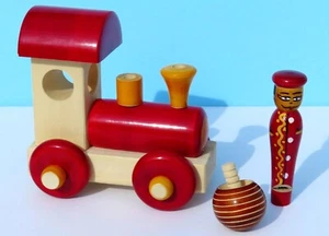 Channapatna Wood Toys Train Engine, Whistle, Top Handmade Eco Friendly Non-Toxic - Picture 1 of 6
