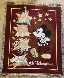 Walt Disney World MICKEY MOUSE tapestry throw blanket 48" x 56" - Picture 1 of 2