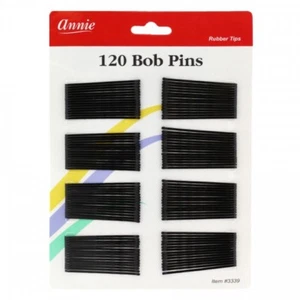 ANNIE 120 PCS BOB PINS 2" BLACK #3339 CRIMPED & BALL TIPPED - Picture 1 of 3