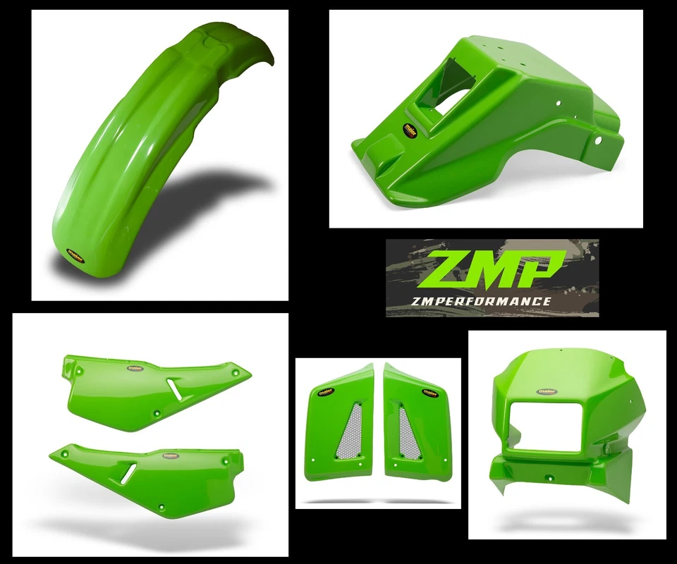 NEW KAWASAKI KLR650 87-07 GREEN FRONT REAR FAIRING PANELS SCOOPS FENDER KIT - Image 1 of 1