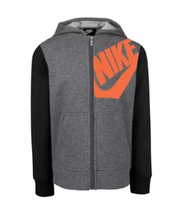 Toddler Boys 2T Nike Logo Lightweight Fleece Full Zip Color Block Hoodie NWT - Picture 1 of 2
