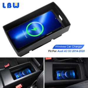 Fit For Audi A3 S3 2014-2020 Center Console 15W Car Wireless Phone Charger Pad - Foto 1 di 12