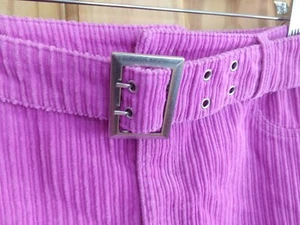 Cute Sz14 Retro, pink corduroy mini skirt with belt. Funky A-line Style. - Picture 1 of 12