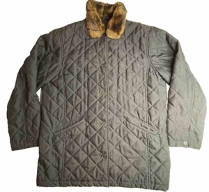 Ralph Lauren ๐ Black Faux Fur Long Quilted Winter Jacket Coat Ladies Medium B5 - Picture 1 of 6