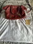 Michael Kors Red Leather Pebble Satchel With Dust Bag