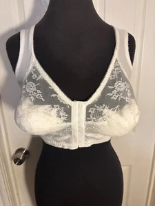 VENUS Bra 48DDD Front Close No Wire Posture Back #9605 -White - Wide Straps- New - Picture 1 of 8